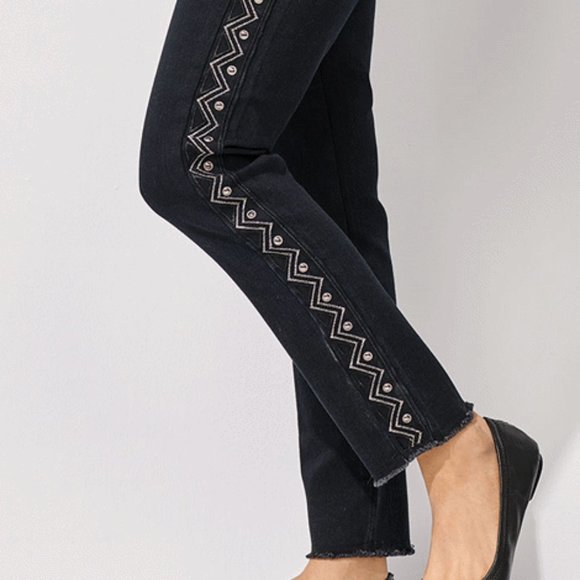 Side Detail Black Jeans - Picture 1 of 3